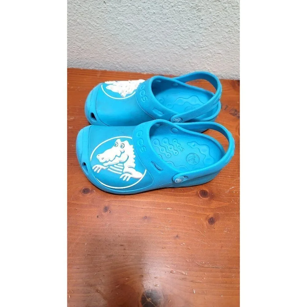 Crocs Youth J3 Aqua Dinosaur‎ Clogs Heel Strap Casual Relax